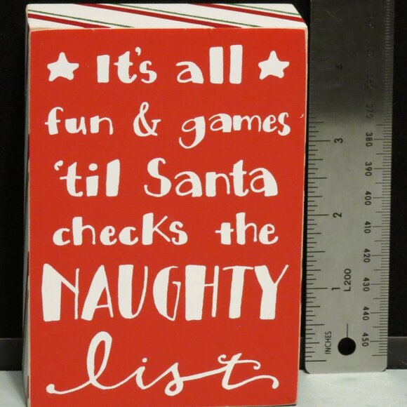 Three Girls and a Wish It's All Fun & Games….Wooden Christmas Sign/3.5"x5" - Picture 1 of 3